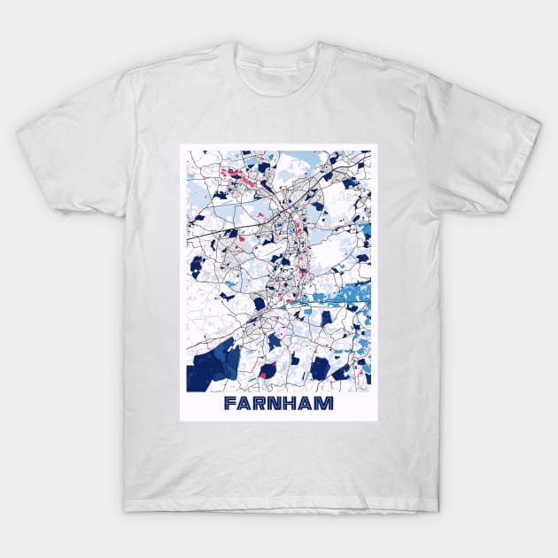 Farnham - United Kingdom MilkTea City Map T-Shirt by tienstencil